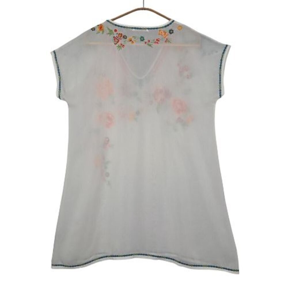 RARE Johnny Was Floral Embroidered Cupra Rayon Tunic - Picture 3 of 9